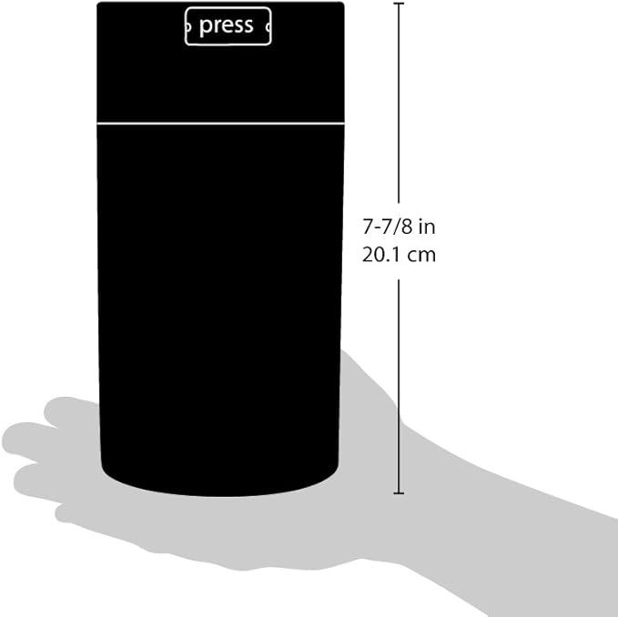 Tightvac - 3oz to 12 Ounce - Patented Airtight Container | Multi-use Vacuum Container Works as Smell Proof Containers for Herbs and Dry Goods. Black Clear