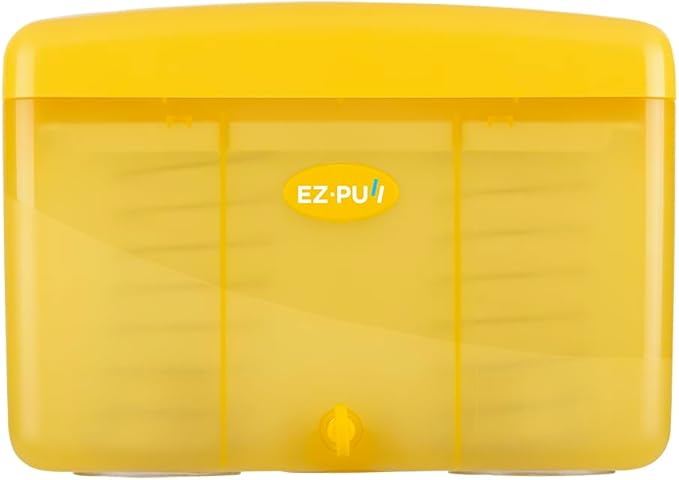 EZbrnd Countertop SLIMFOLD Hand Towel Dispenser for Kitchen/Bathroom/Office/RV/Airbnb, Guest Towel Holder, Sunburst Yellow