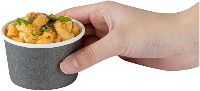 Coppetta 3 Ounce Paper Cups, 200 Durable To Go Cups - Lids Sold Separately, Disposable, Gray Paper Dessert Cups, Freezable, For Cafes And Restaurants - Restaurantware