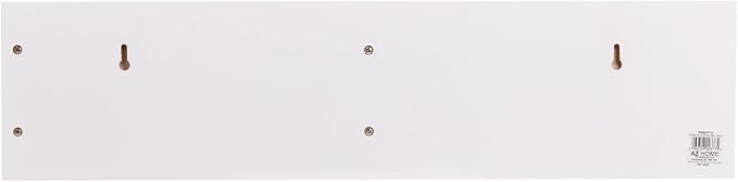 Kiera Grace Sydney Floating Shelf, Modern Wall Mounted Shelf with 3 Metal Hooks and Mail Holder for Home, Office, 24", White, 1Pack