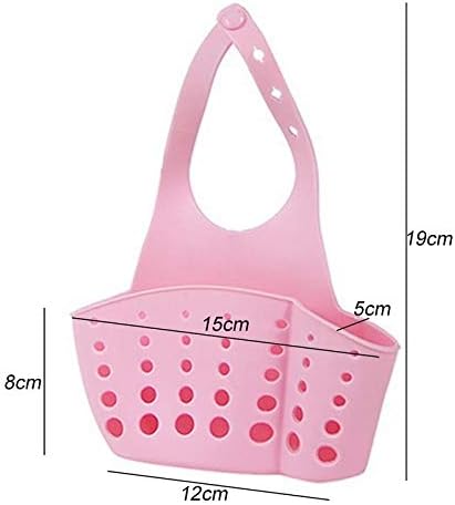 1Pcs Kitchen Organizer Adjustable Snap Sink Soap Sponge Holder Kitchen Hanging Drain Basket Kitchen Gadgets (Color : B) (D)