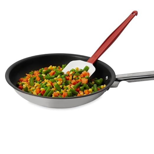 Rubbermaid Commercial Products High Heat Spoon Scraper Spatula, 13.5-Inch, Dishwasher Safe, Red, for Resturant/Home Cooking/Baking