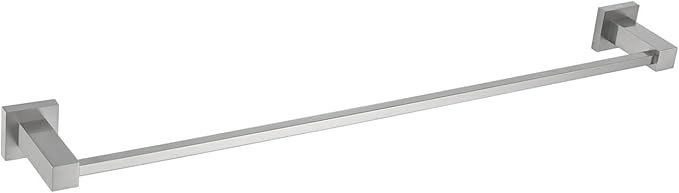 KIBI Cube 24 Inch Brushed Nickel Bathroom Towel Bar | Wall Mounted Solid Brass Towel Hanger with Corrosion-Resistant Finish | Sleek and Durable Towel Holder for Bathroom, Kitchen, Washroom (KBA1504)