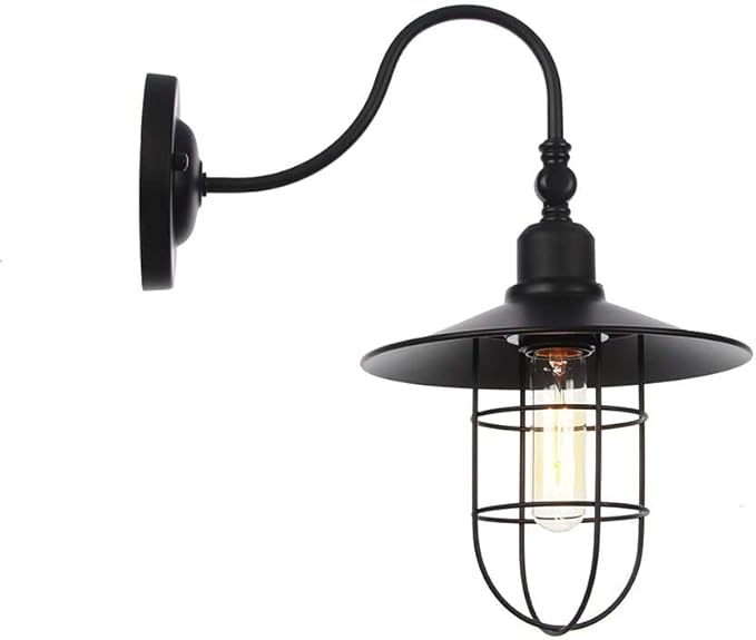 Wall Lamps, Black Industrial Vintage Metal Creative Wall Light Fixture, Wall Sconce Lighting for Bedroom Nightstand(Color:A)
