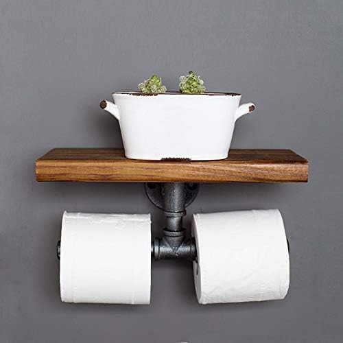 Retro Industrial Paper Towel Iron Pipe Bathroom Rack Toilet Roll Kitchen