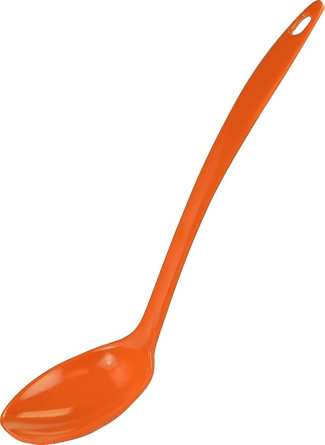 Reston Lloyd 100% Melamine Kitchen Utensil Set, Non Scratching Ladle, Spoon, Slotted Spoon & Spatula, Easy To Hold, Set of 4, Orange