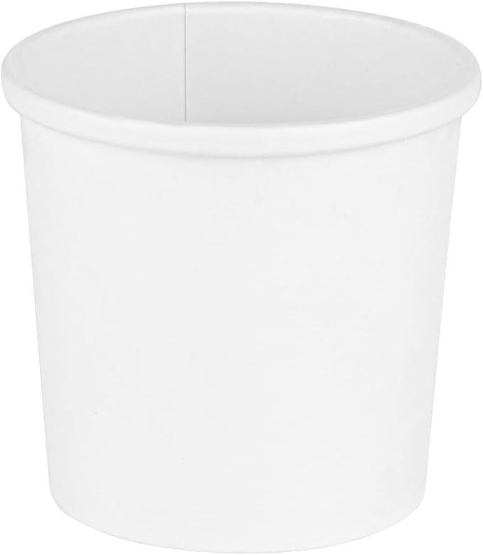 Restaurantware-Bio Tek 12 Ounce Disposable Soup Cups, 200 Microwavable Paper Soup Cups - Vented Lids Sold Separately, Hot And Cold Foods, White Paper To Go Containers, For Desserts Or Treats
