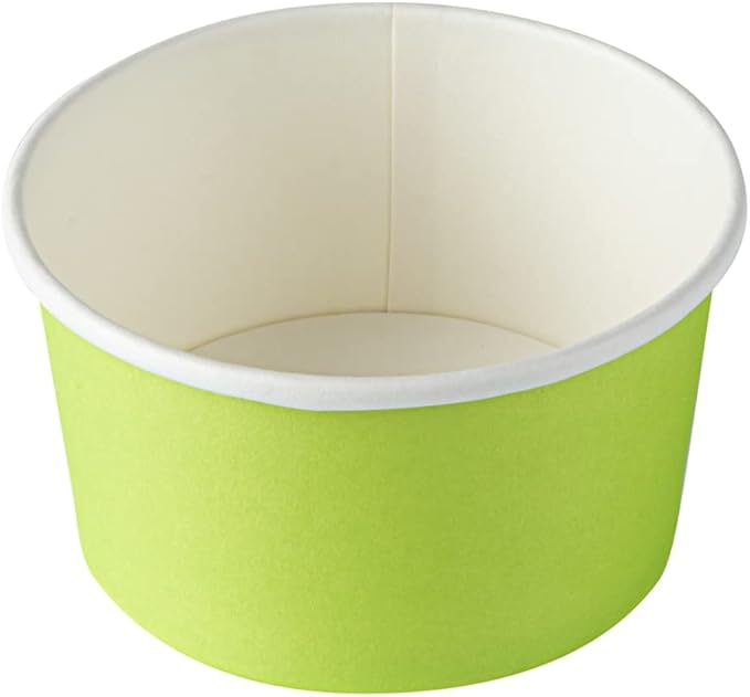 Coppetta 8-Ounce Dessert Cups, 50 Disposable Ice Cream Cups - Lids Sold Separately, Sturdy, Light Green Paper Frozen Yogurt Bowls, For Hot And Cold Foods, Perfect For Gelato Or Mousse - Restaurantware