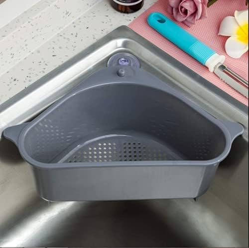 Kitchen Sink Drain Basket Storage Dish Rack Organizer Sink Shelf Soap Sponge Drain Rack Vegetables Fruit Drain Rack (MIN 2 Quantity, Grey)