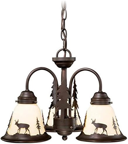VAXCEL Bryce 3L LED Bronze Rustic Deer Mini Chandelier or Fan Light Kit
