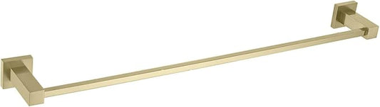 KIBI Cube 24 Inch Bathroom Towel Bar | Wall Mounted Solid Brass Towel Hanger with Corrosion-Resistant Finish | Sleek and Durable Towel Holder for Bathroom Organization (Brushed Gold, KBA1504)