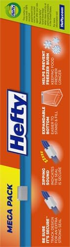 Hefty Slider Freezer Kitchen Storage Bags, Gallon Size, 56 Count (Pack of 4)