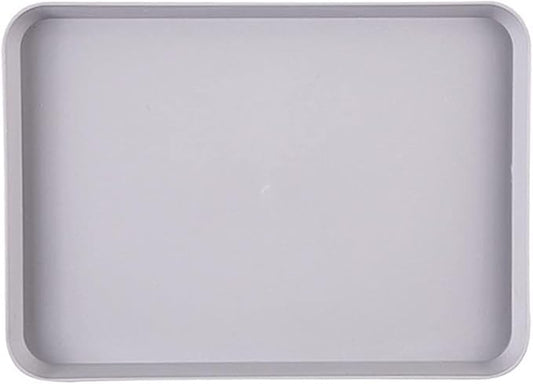 Food Tray Multi-Function Rectangular Plastic Serving Tray Kitchen Organizer Storage Dinner Plate Home Kitchen Tableware (Color : Gray-L) (Gray l)