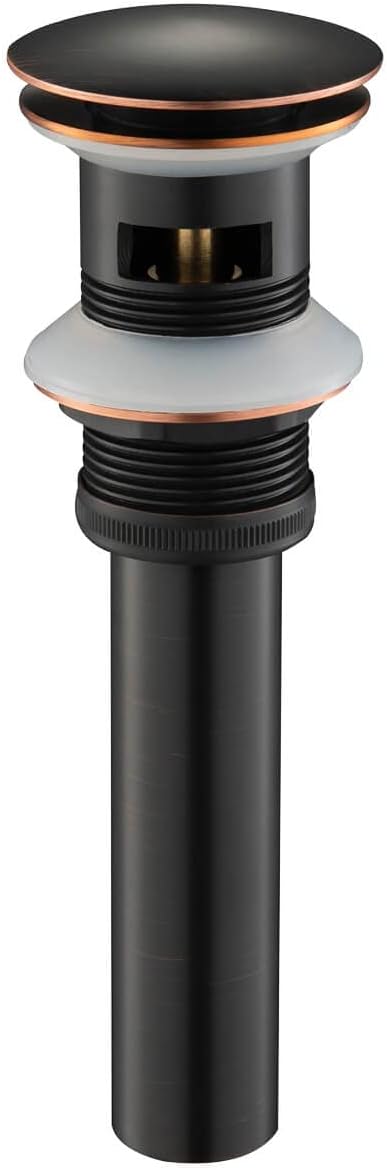 KIBI Bathroom Sink Pop-Up Drain with Overflow (Full Cover) | Lavatory Vanity Drain Stopper | Durable Leak-Proof Sink Drain for Bathroom, Kitchen, and Lavatories | Oil Rubbed Bronze, KPW102