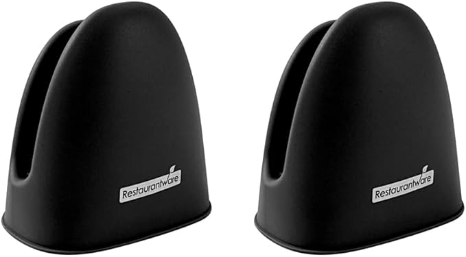 Restaurantware Comfy Grip 4.3 x 3.5 x 4.2 Inch Mini Oven Mitt Pot Holders 1 Food-Grade Finger Mitt Set - 2-Piece Set Oven-Ready Up To 446F Black Silicone Pinch Mitts Ribbed Texture Dishwashable