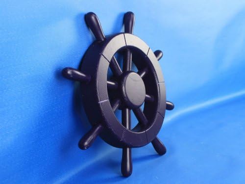 Hampton Nautical Dark Blue Ship Wheel, 12"