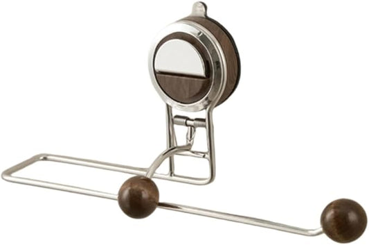 Space Efficient Kitchen Paper Towel Organizers Suction Wall Mount Rustproof Stainless Steel Wood Materials Stainless Steel Towel Rack