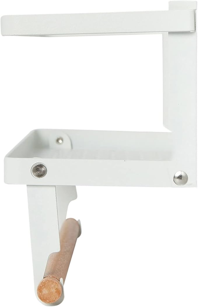 Household Essentials Metal Magnetic Spice Rack with Paper Towel Holder, White
