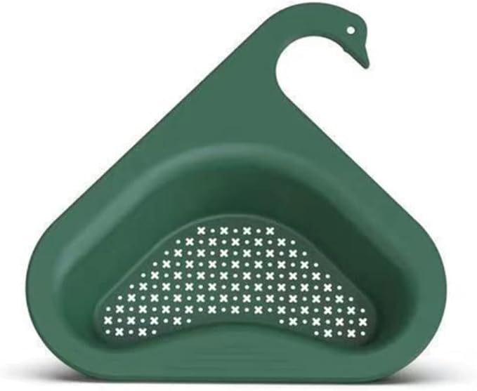 Zerodis Sink Strainers Basket,Hanging Drain Shelf,PP Sink Strainer Holder,Kitchen Bathroom Organizer, Material,No Punching Required,Multifunctional (green)