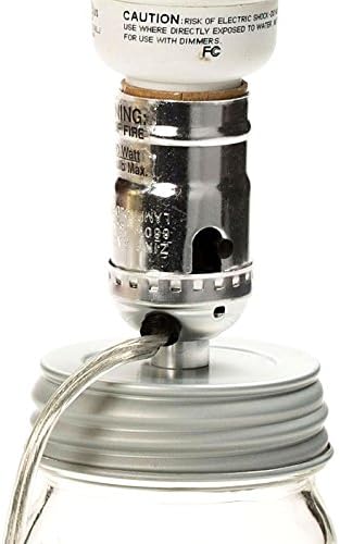 Colonial Tin Works Mason Ball Jar Light/Lamp Adapter Kit - Primitive Zinc Lid (1)