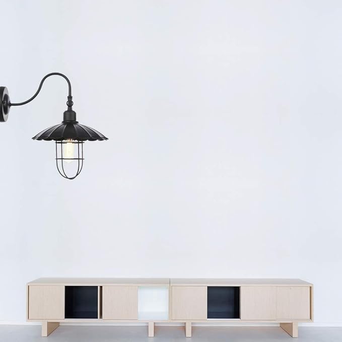 Wall Lamps, Black Industrial Vintage Metal Creative Wall Light Fixture, Wall Sconce Lighting for Bedroom Nightstand(Color:B)