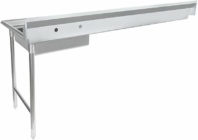 Empura 72" Wide Stainless Steel Soiled Dishtable, Undercounter Right Hand Side Commercial Worktop Table for Restaurant Diner Cafeteria Kitchen, 7.5" Backsplash, 72" W x 30" D x 41.5" H, 16-Gauge, NSF