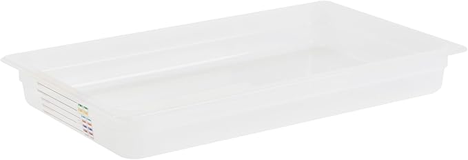 Restaurantware Food Storage Container 10 Pack of 20.7 x 12.6 x 2.5 Inches Plastic Stackable Storage Box White Reusable Label Container Dishwasher Safe For Restaurants And Kitchens