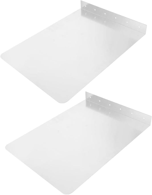 Outanaya 2pcs Sink Side Splash Guard Stainless Steel Metal Wall Mount Splash Guard Kitchen Sink Easy Install