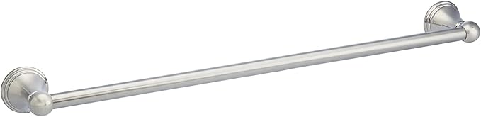 Amazon Basics 5 Piece Bathroom Hardware Set, Satin Nickel, Towel Bar, Toilet Paper Holder, Towel Ring, Robe Hook, AB-BR817-SN