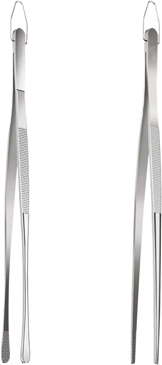 2Pcs Stainless Steel Kitchen Fixtures Tongs - For BBQ and Grilling(12inch)