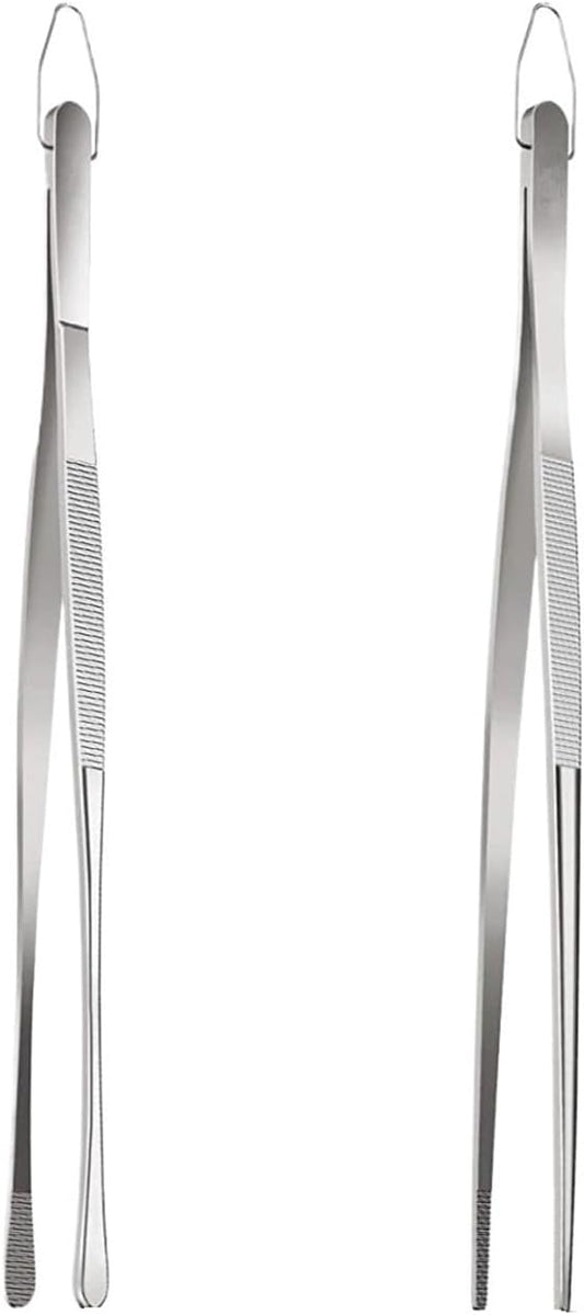 2Pcs Stainless Steel Kitchen Fixtures Tongs - For BBQ and Grilling(12inch)