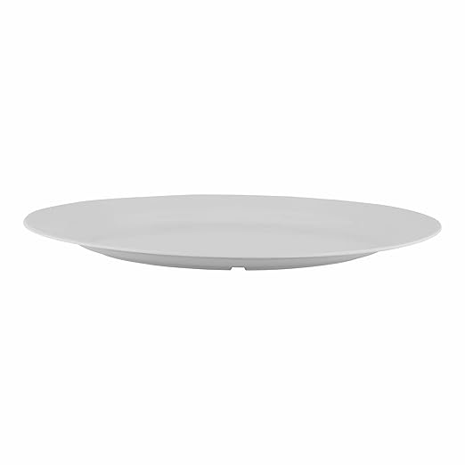 G.E.T. OP-2280-W Black 22.5" x 8”, Oval Platter, Break Resistant Dishwasher Safe Melamine Plastic, Milano White