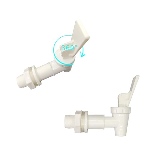 2 Pcs Replacement Cooler Faucet, Reusable Spigot Spout Water Beverage Lever Pour Dispenser Valve Water Crock Water Tap, BPA Free Plastic Water Spigot (milky)