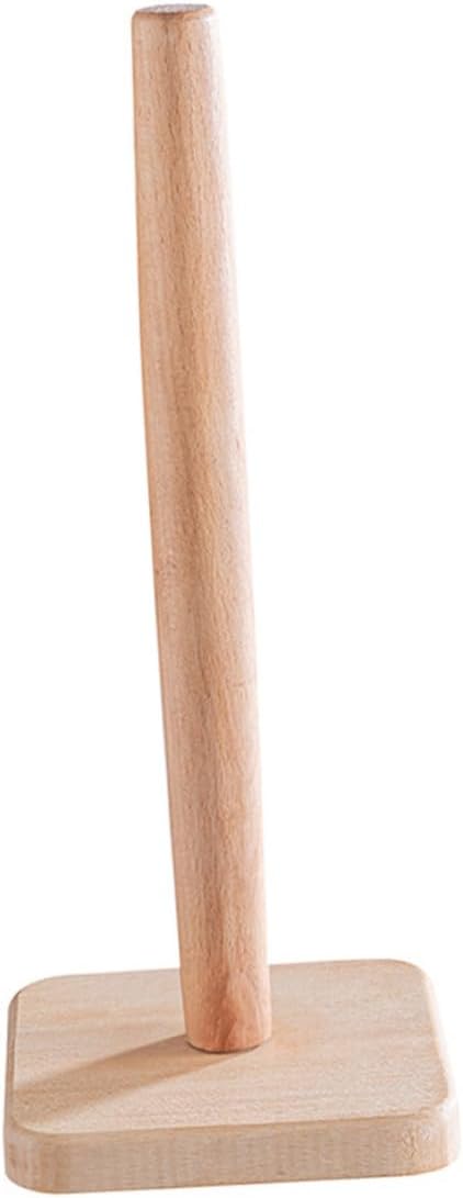 Standing Paper Towel Holder Vertical Wooden Roll Paper Holder for Kitchen Base Suitable for Home and Commercial Use