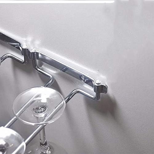Wall Mount Hanger Supplies Hanging Stemware Under Cabinet Home Kitchen Holder Shelf Bar Wine Rack Double Row (Color : A)
