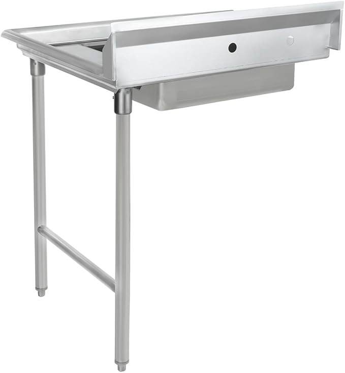 Empura 36" Wide Stainless Steel Soiled Dishtable with Backsplash | Straight Design Right Hand Side Commercial Worktop table for Restaurant Diner Cafeteria Kitchen | 36"W x 30"D x 41.5"H, 16 Gauge, NSF