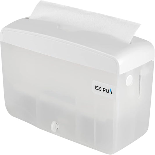 EZbrnd Countertop SLIMFOLD Hand Towel Dispenser for Kitchen/Bathroom/Office/RV/Airbnb, Guest Towel Holder, Pearl White