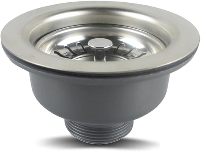 Stainless Steel Sink Drain Strainer with Double Filtering Design, 110mm Diameter Kitchen Basin Trap for Debris and Hair Catching, Durable PP and PVC Plumbing Fixture
