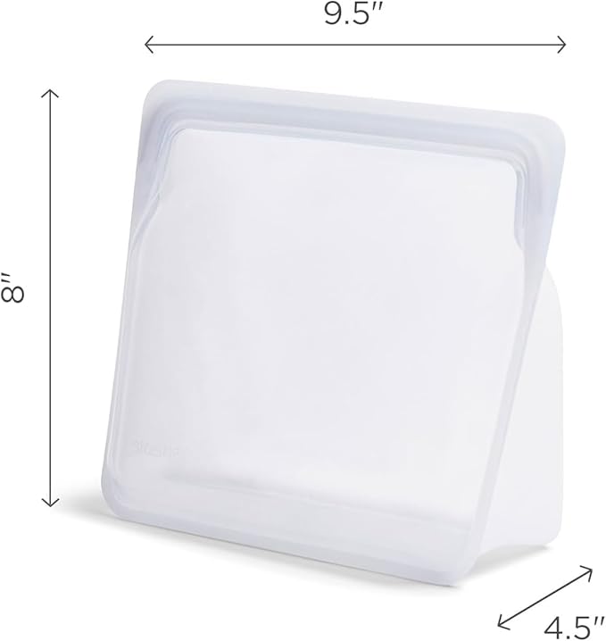 Stasher Silicone Reusable Storage Bag, Stand-Up Mega Bag, Reusable Freezer Bag, Microwave, Dishwasher, Oven Safe, Sous Vide, Premium Lunch Container, Eco Friendly, Food Storage Bag, 104 oz, Sea Urchin | Reusable Food Bag