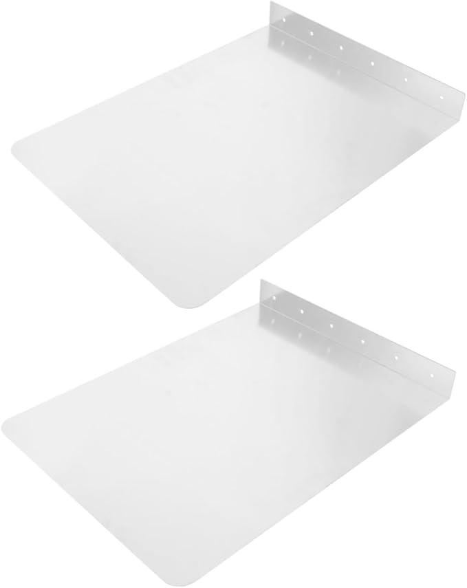 Mipcase 2-Piece Stainless Steel Wall-Mounted Sink Splash Guard Set Kitchen Side Splash Protector Metal Splatter Shield for Cooking