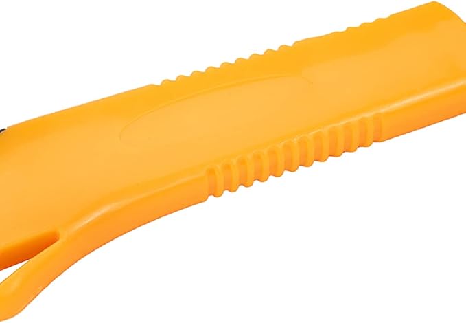 Handy Tek 6.5 Inch Utility Knives, 4 Anti-Slip Box Knives - Heavy Duty, Retractable, Yellow Plastic Box Cutters, Built-In Lock, Sharp Blade - Restaurantware