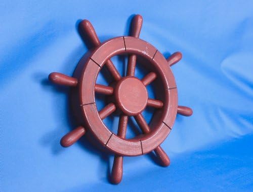 Hampton Nautical Rustic All Red Ship Wheel, 12"