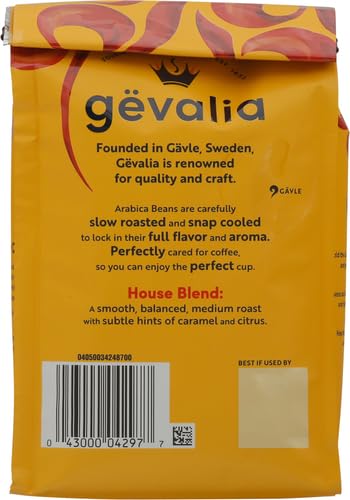 Gevalia House Blend Decaf Medium Roast Ground Coffee,12 oz Bag,(Pack of 6)