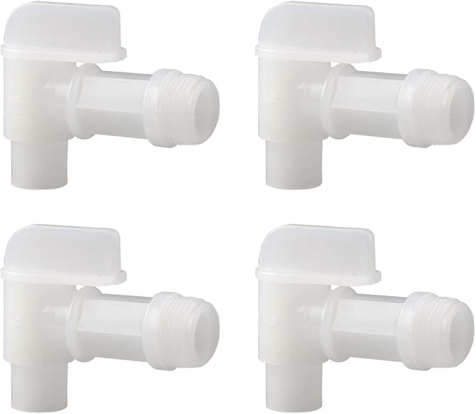 Barrel Faucet White Manual Handle Drum Faucet PE Plastic Drum Tap for Plastic or Steel Oil Drum or Water Container 3/4” by MUGLIO(4PCS)