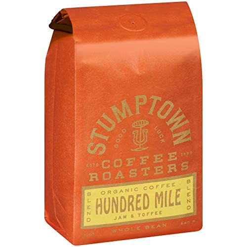 Stumptown Coffee Roasters, Medium Roast Organic Whole Bean Coffee - Hundred Mile 12 Ounce Bag with Flavor Notes of Jam and Toffee (Pack of 2)