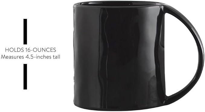 Santa Barbara Design Studio Artisan Ceramic Wide Handle Coffee Mug, 16-Ounce, Gloss Black