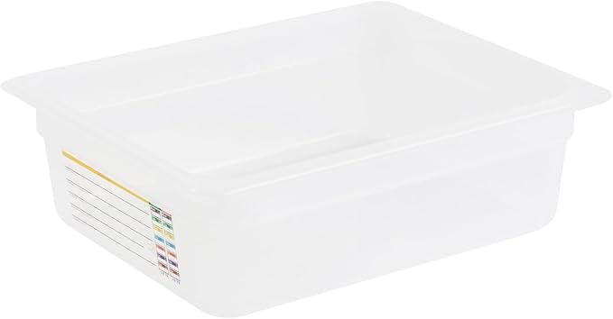 Restaurantware Food Storage Container 1 Pack of 12.7 x 10.3 x 3.9 Inches Plastic Stackable Storage Box White Reusable Label Container Dishwasher Safe For Restaurants And Kitchens