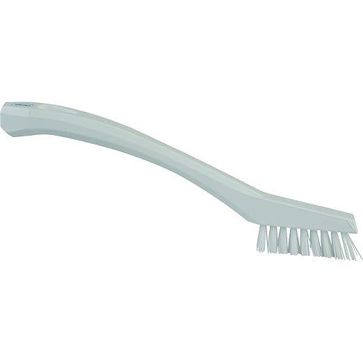 Vikan - 44015 Detail Brush, Multifunctional, Slip-Resistant Cleaning Tool, Extra Stiff Polypropylene & Polyester Bristle, 8 Inch, White