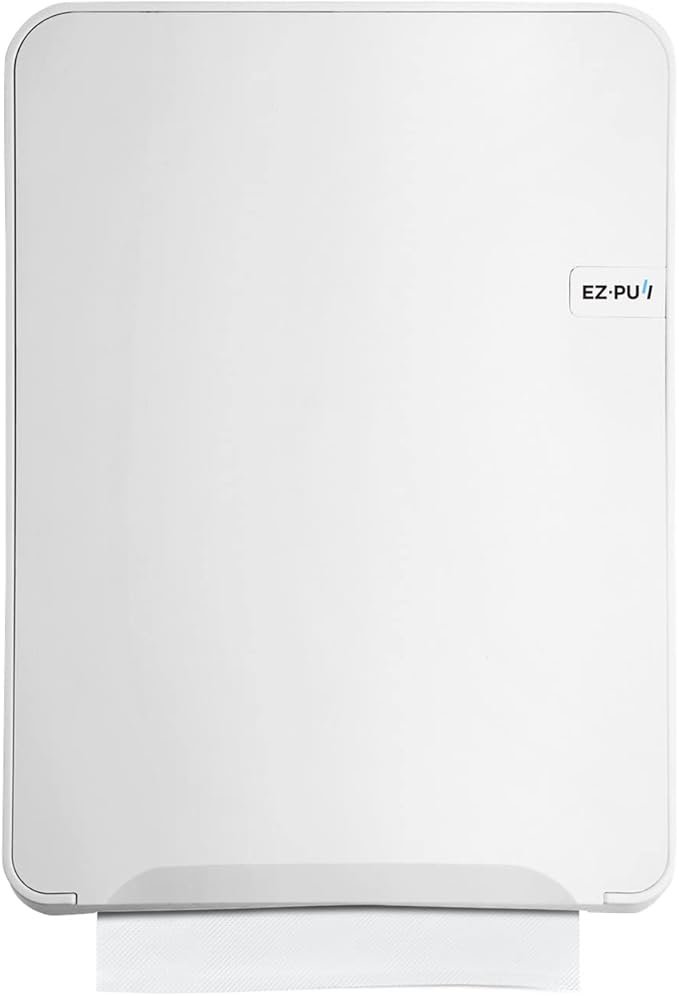 EZbrnd Wall Mount MULTIFOLD Paper Towel Dispenser for Kitchen/Bathroom/Office/RV/Airbnb, White, 3300-EZ