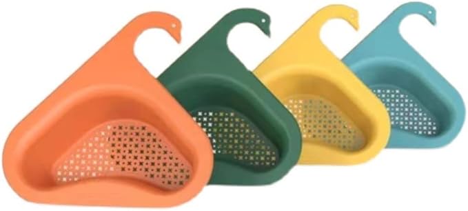 Zerodis Sink Strainers Basket,Hanging Drain Shelf,PP Sink Strainer Holder,Kitchen Bathroom Organizer, Material,No Punching Required,Multifunctional (yellow)